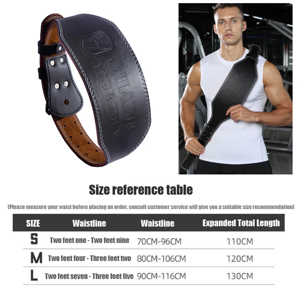 Weightlifting Belt PU & Cow Leather | Waist Support for Powerlifting & Strength Training