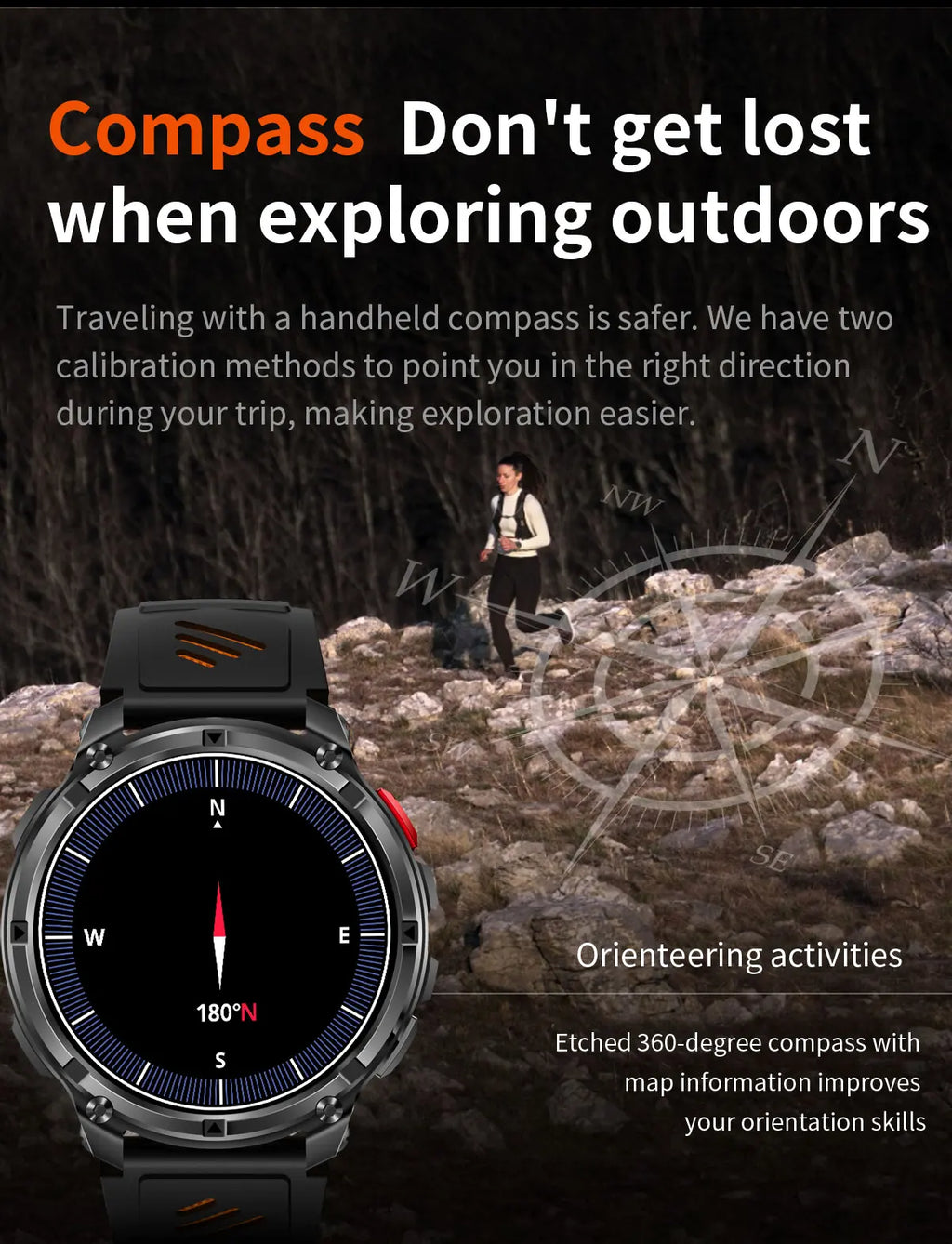 T-REX 3 | Smartwatch Militar 1100mAh | AMOLED 1.7", 10ATM, GPS, 170+ Modos, Linterna LED