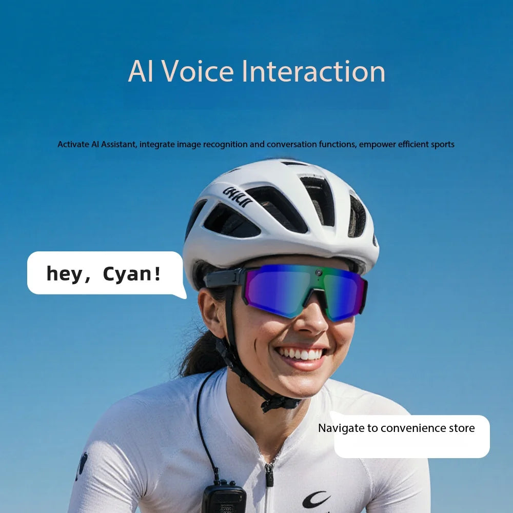 Lentes Deportivos Inteligentes con Cámara IA | 8MP, Bluetooth, Resistentes al Agua