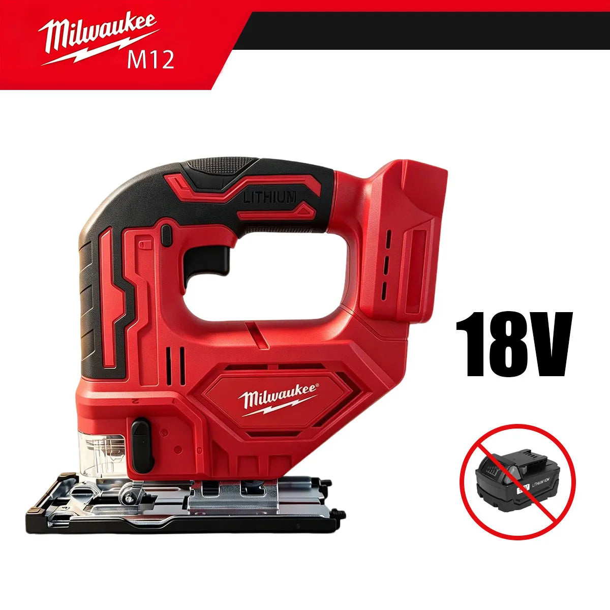Milwaukee-Compatible Curve Saw | Brushless Orbital Jigsaw with LED