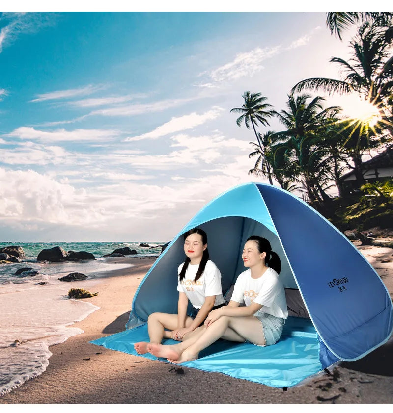 Carpa de Camping Automática Pop Up | Doble Capa 3-4 Personas | Playa e Impermeable