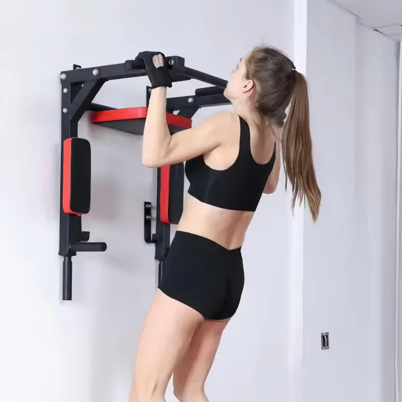 Wall Mounted Pull Up Bar | Multifunctional Home Gym Steel Bar | Chin-Up, Leg Raise & Core Training