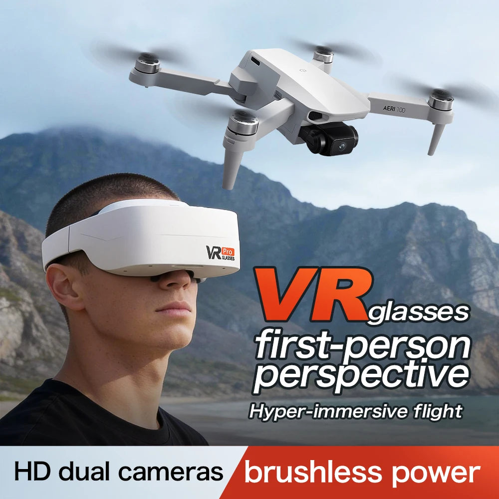 Dron Aeri100 VR – Cámara 8K HD, Motor Brushless, GPS, Evitación 360°, Diseño Aerodinámico 1:1