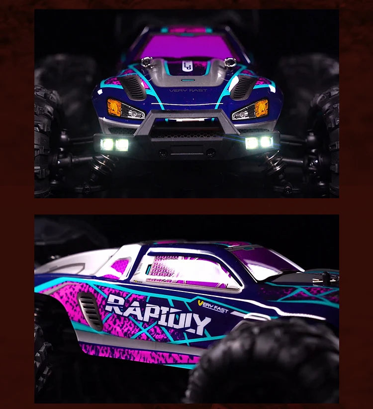 RC Monster Truck 4WD Brushless — 75km/h Off-Road 1/16 Scale | LED Headlights & Metal Parts