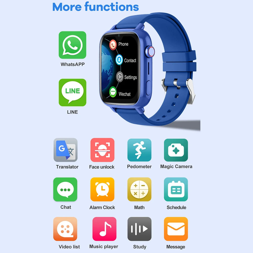 Smartwatch KGG Kids 4G GPS | 1.91" IPS | Video Call | SOS | WiFi | IPX7 | Android 8.1 | Reloj Inteligente KGG Niños 4G GPS | Videollamada | SOS | WiFi | IPX7