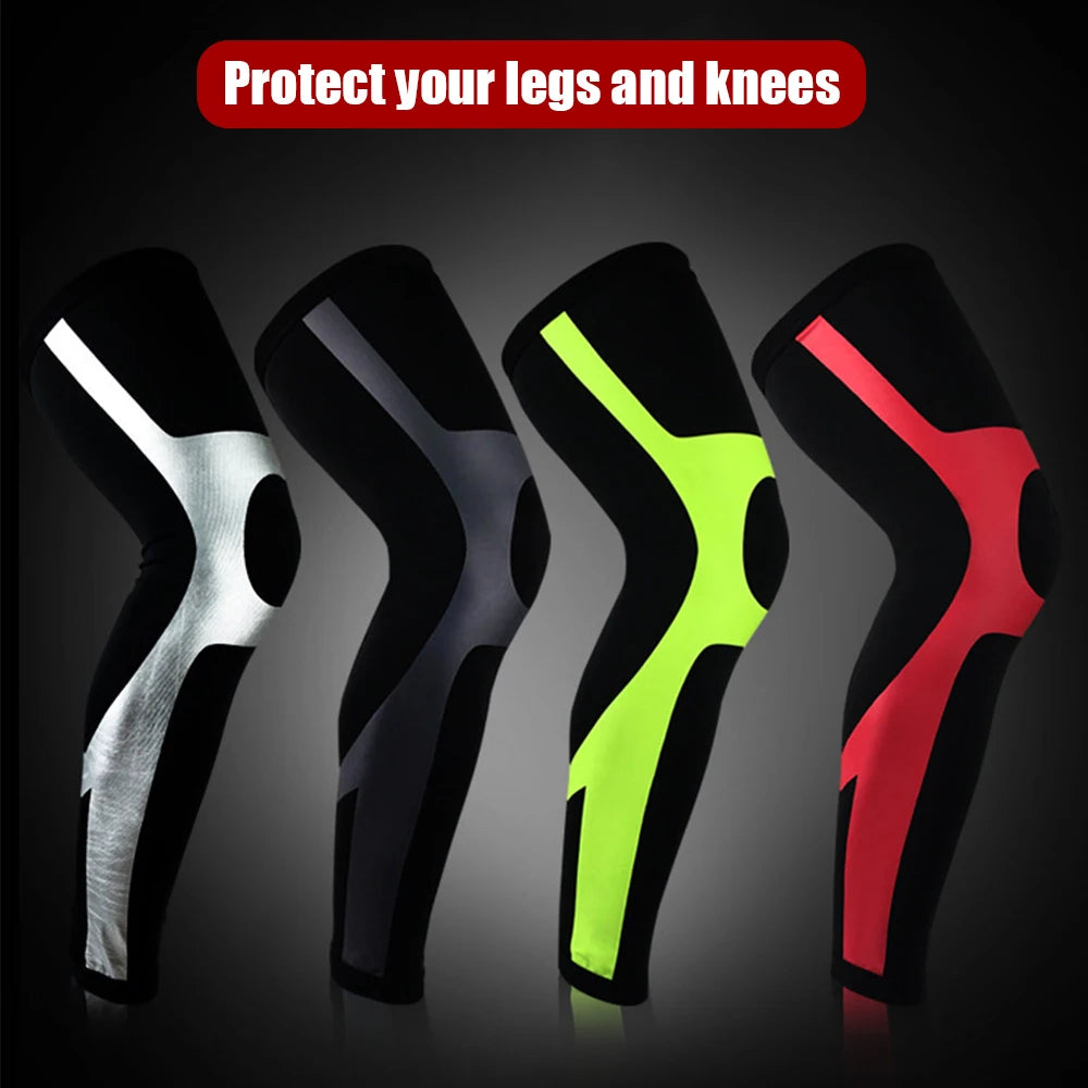 Sport Leg Compression Sleeve | Knee Support & Warmers for Cycling, Running & Football | Sizes M-XL