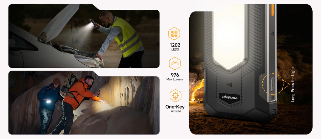 Ulefone RugKing 5 Pro | Rugged Phone 4G 20000mAh 64MP Android 16 | IP68 NFC 33W