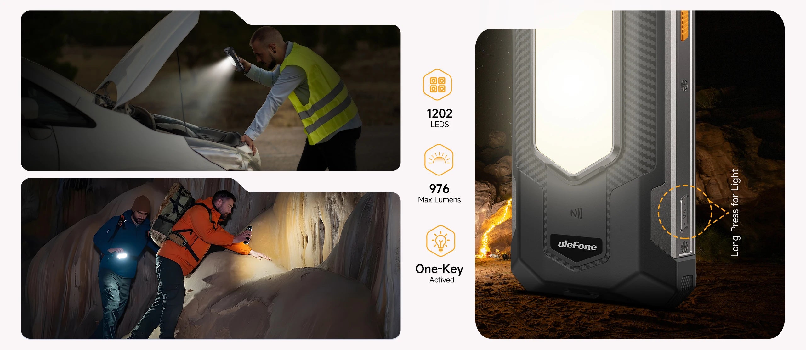 Ulefone RugKing 5 Pro | Rugged Phone 4G 20000mAh 64MP Android 16 | IP68 NFC 33W