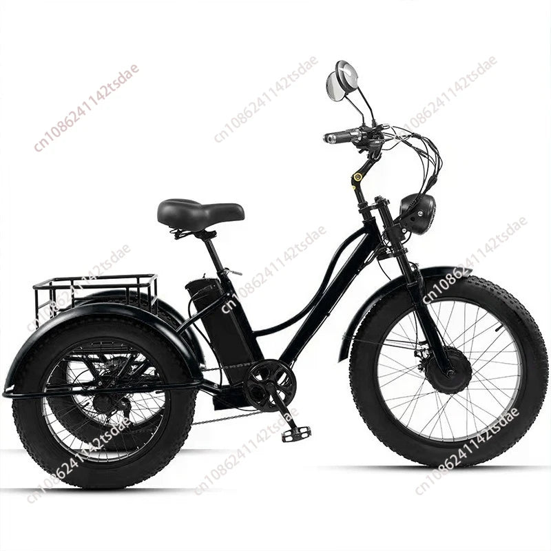 Triciclo Eléctrico 750W | 3 Ruedas | 48V 15Ah Extraíble | 2 Asientos | Todo Terreno | Adultos y Mayores | E-Tricycle