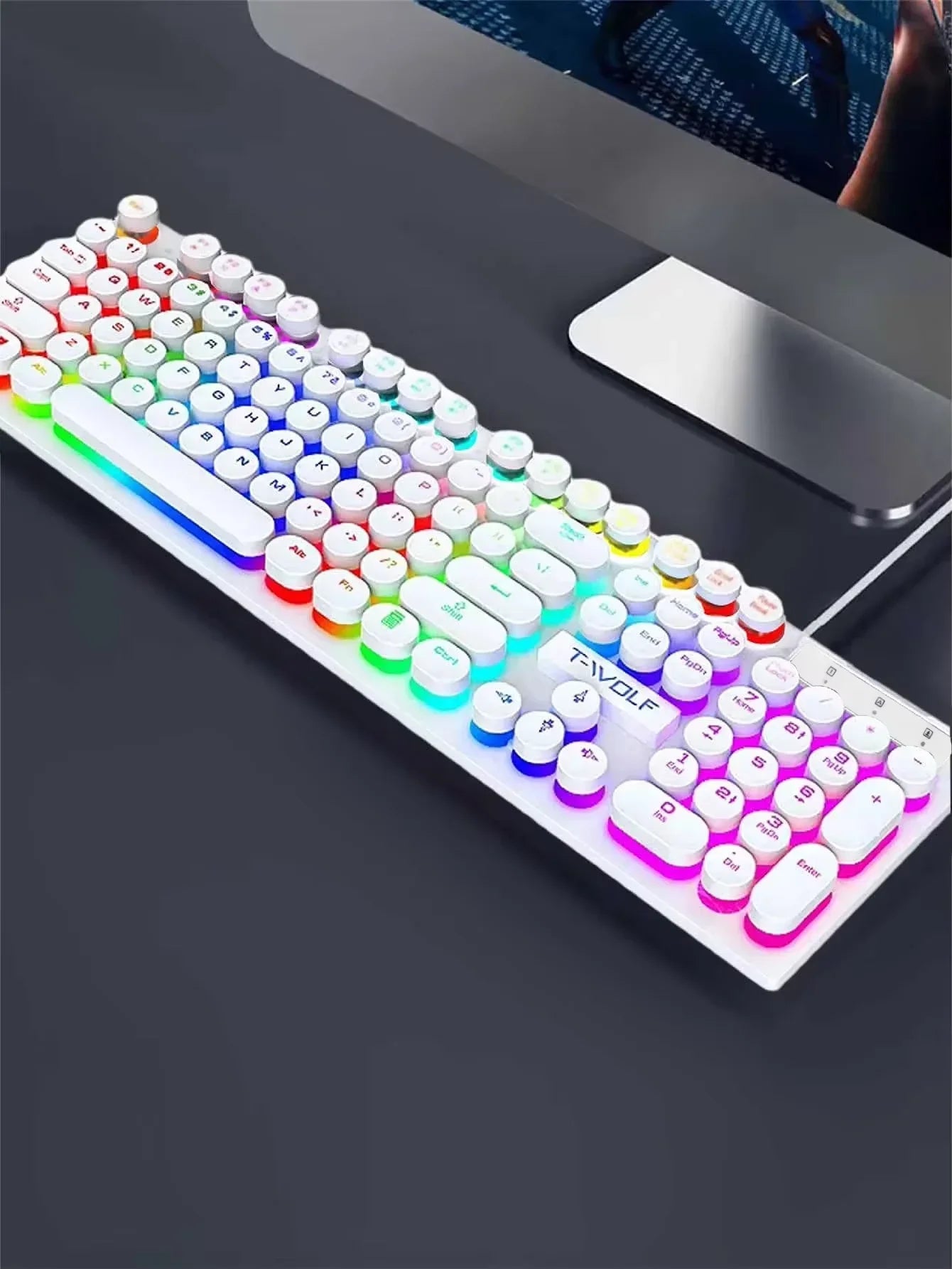 Teclado Mecánico Gaming 104 Teclas | USB | RGB Multicolor | Switch Negro | PC/Laptop | Full-Size RGB Mechanical Gaming Keyboard 104 Keys USB Black Switch PC Laptop
