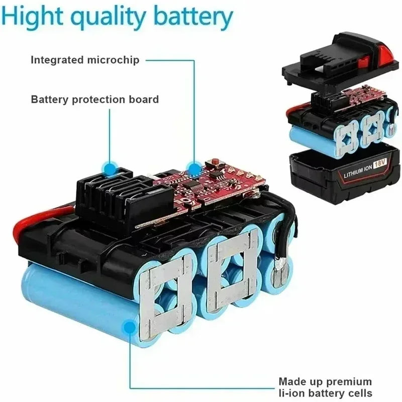 Milwaukee-Compatible M18 18V | 5Ah 6Ah 9Ah Batteries and Charger Kits