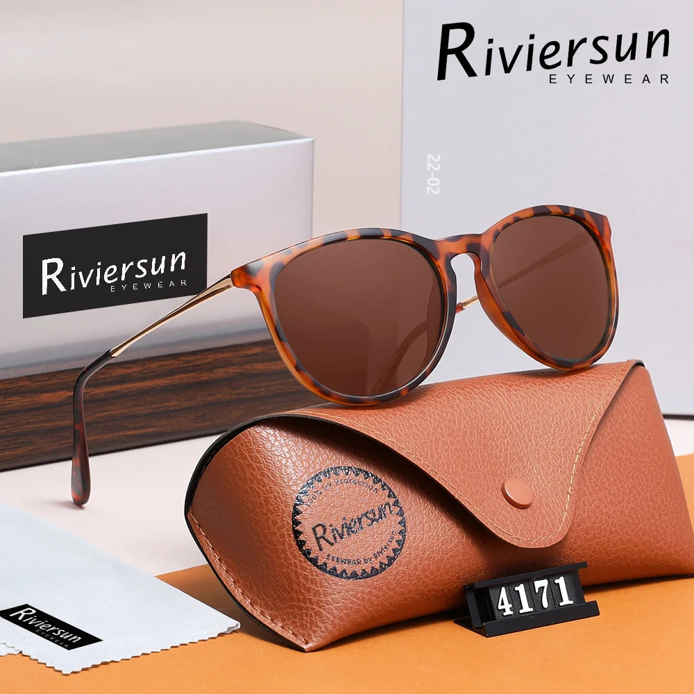 RIVIERSUN Gafas de Sol Cat Eye Polarizadas para Mujer | UV400 | Marco de Aleación | Modelo S28