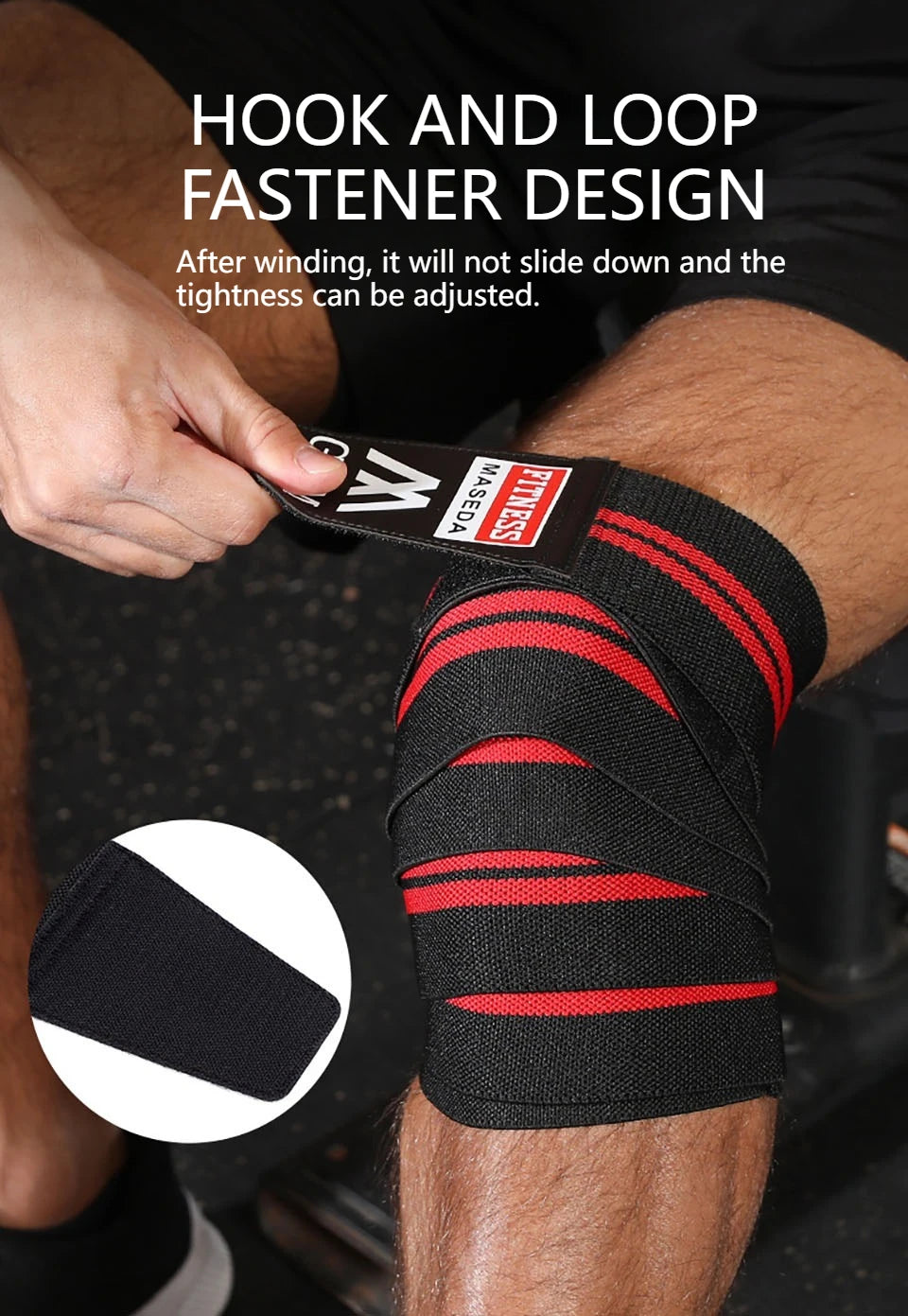 Dayselect Knee Wrap | Adjustable 200 × 8 cm Strap | 1 Piece