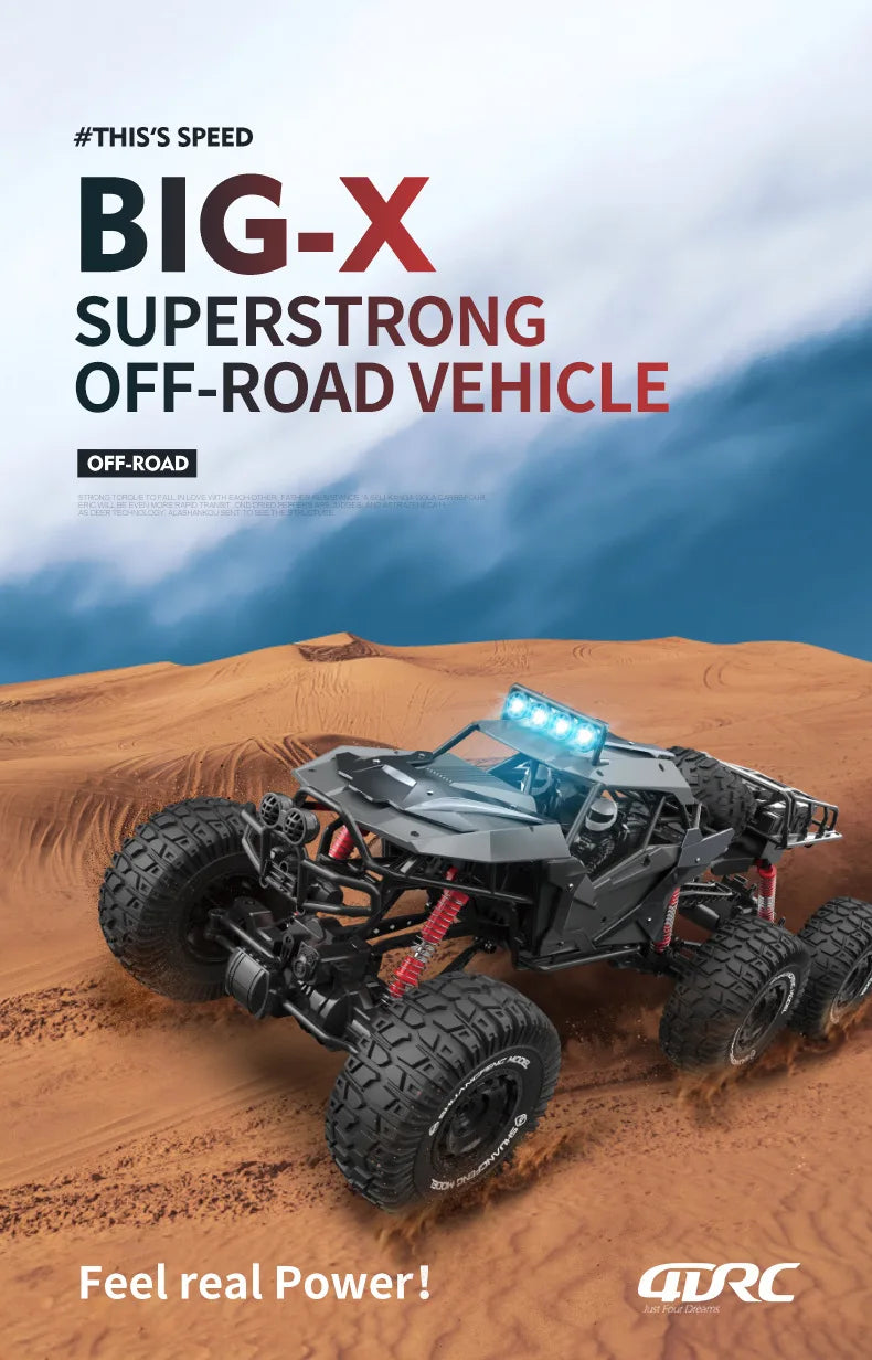 Large RC Off-Road Car — 4WD Remote Control Monster Truck | Kids & Adults