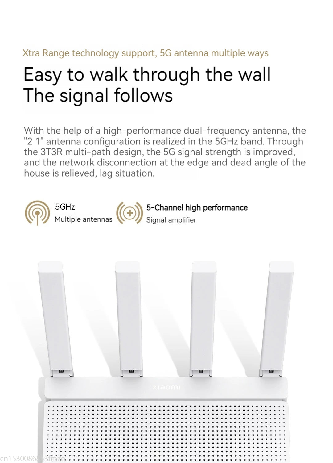 Xiaomi Router AX3000T WiFi 6 Mesh | 3000Mbps | NFC | 256MB | 128 Dispositivos | Gaming | Control Parental | MiWiFi