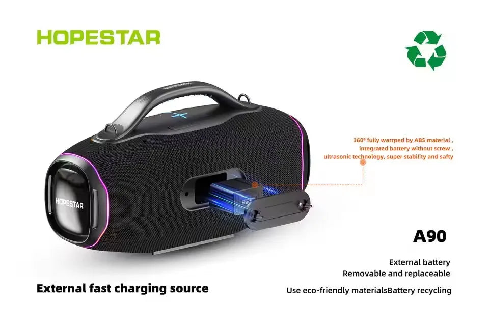 HOPESTAR A90 | Bocina Bluetooth 700W con Micrófono | Karaoke Outdoor IPX6