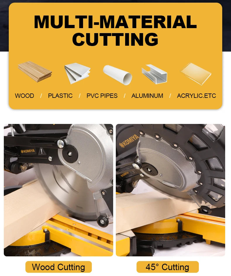 KOMIYA 10-Inch Sliding Miter Saw | Laser Guide | 2400W