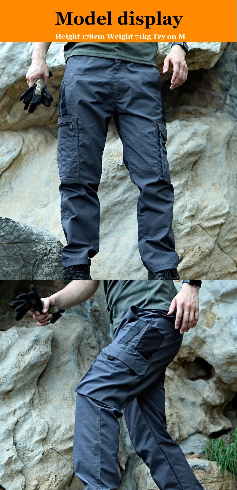 Men's Cargo Work Pants | Multi-Pocket Outdoor Style | Pantalón Cargo Hombre