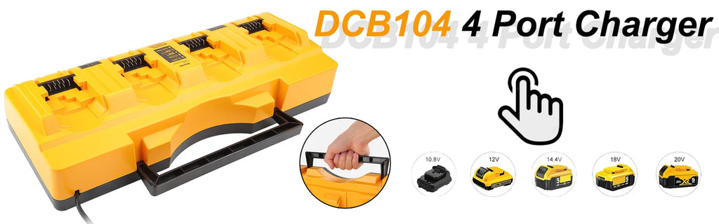 DCB104-Compatible 3A Battery Charger | 2/4 Port | US/EU Plug
