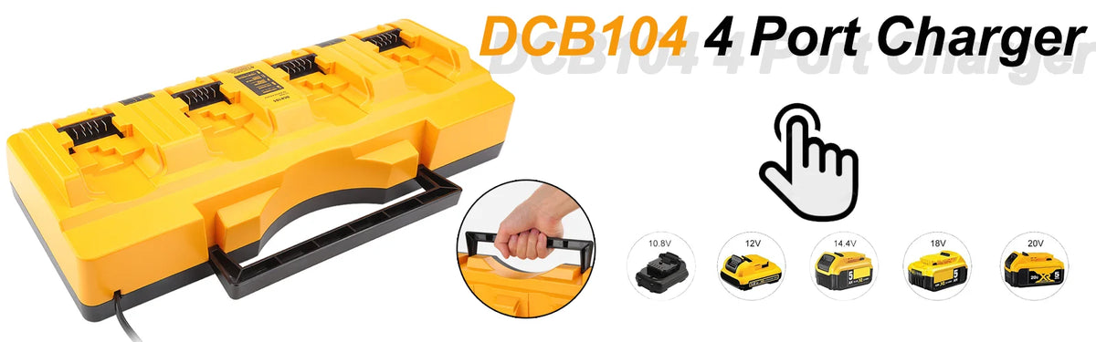 DCB104-Compatible 3A Battery Charger | 2/4 Port | US/EU Plug