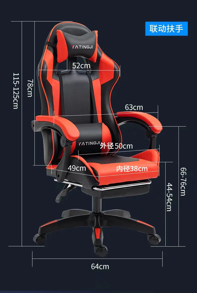Reclining Massage Gaming Chair | Footrest Option | Swivel