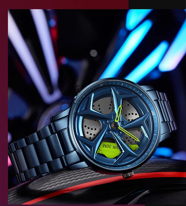 SANDA 1087 Men's Sports Quartz Watch | 360° Rotating Dial | Chronograph | Leather & Steel | Waterproof