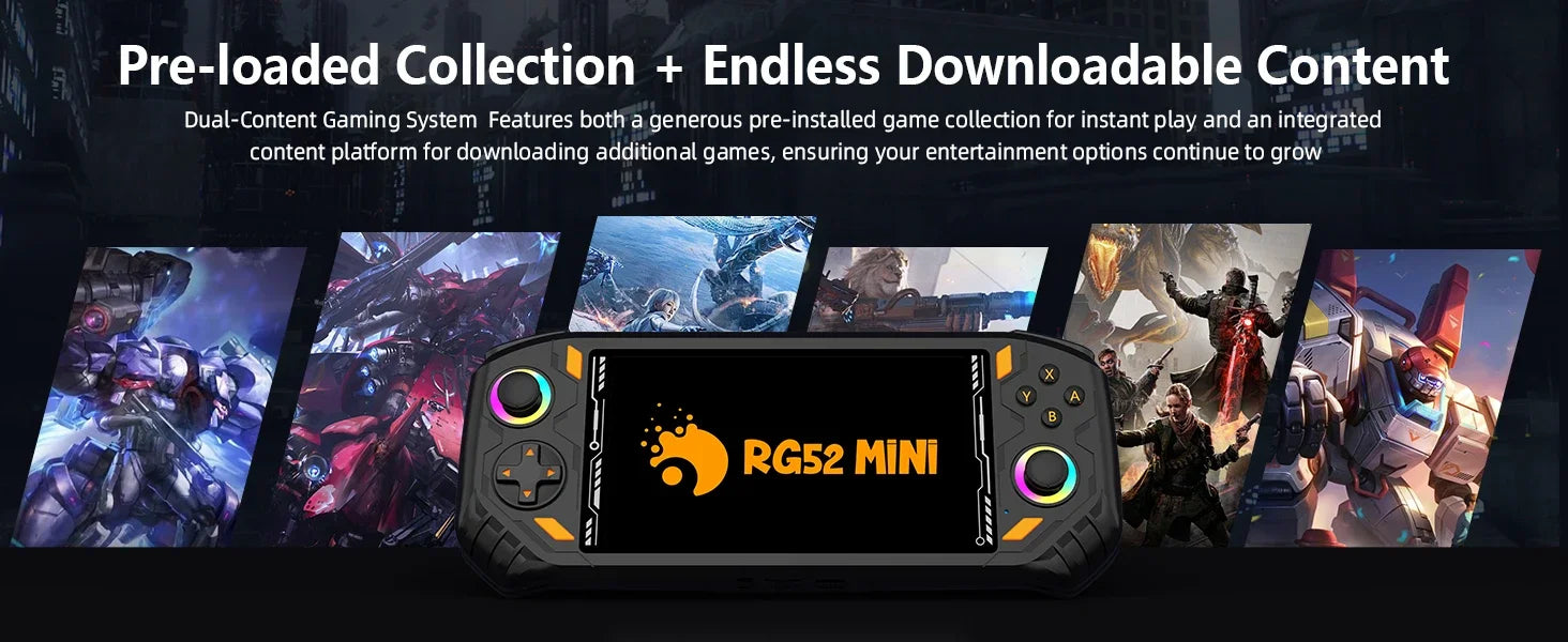 Consola Retro Portátil RG52 MINI – EmuELEC, Pantalla 5.5" IPS, WiFi, 18000+ Juegos, Batería 5000mAh