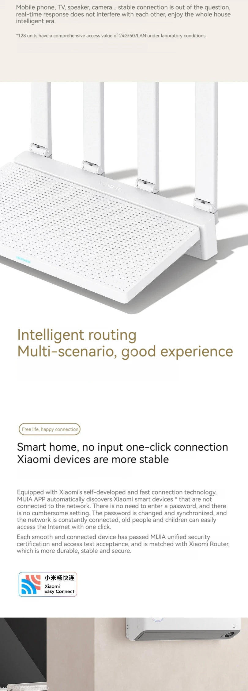 Xiaomi Router AX3000T WiFi 6 Mesh | 3000Mbps | NFC | 256MB | 128 Dispositivos | Gaming | Control Parental | MiWiFi