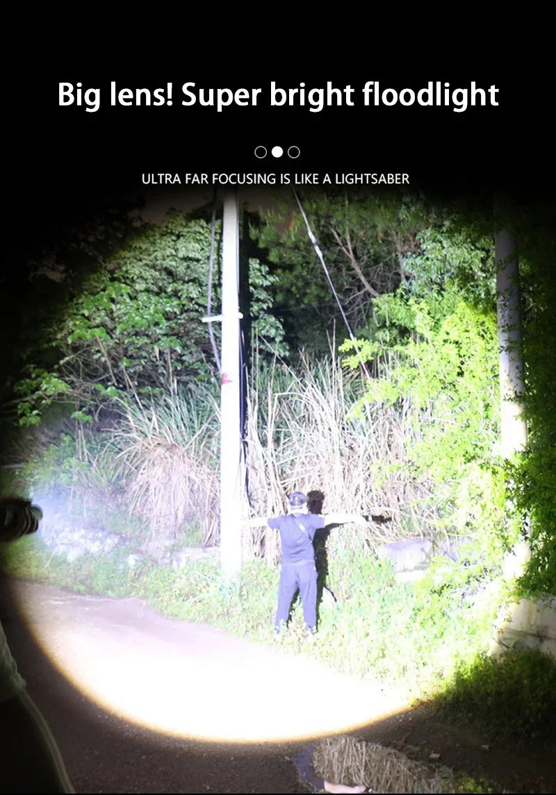 Rechargeable LED Flashlight | Adjustable Zoom | Linterna para Camping