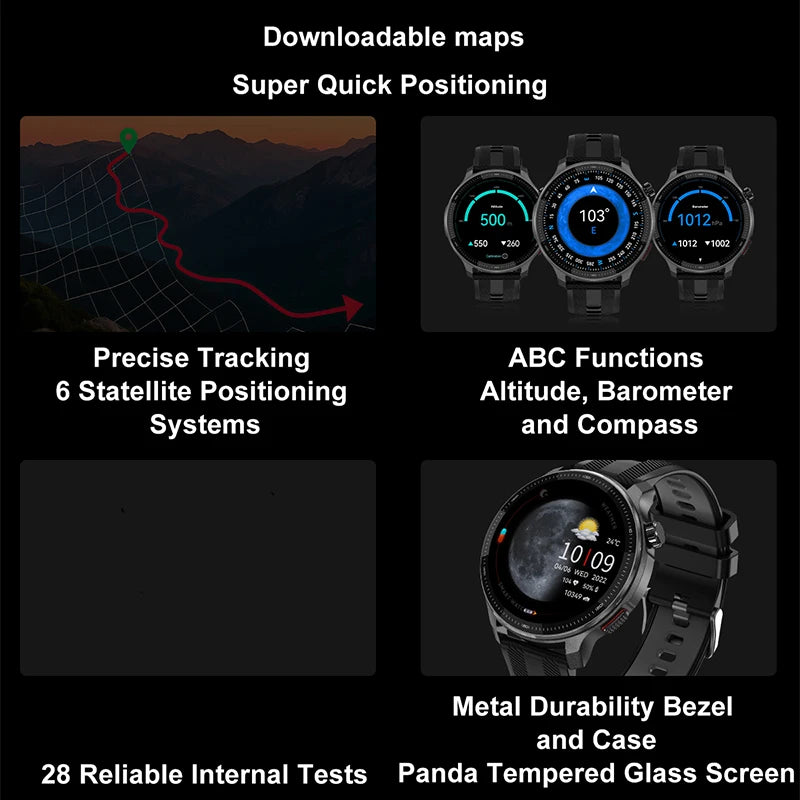 Smartwatch DT G6 2026 | AMOLED 1.43" | GPS + Mapas Offline | 3ATM | 4GB | Outdoor