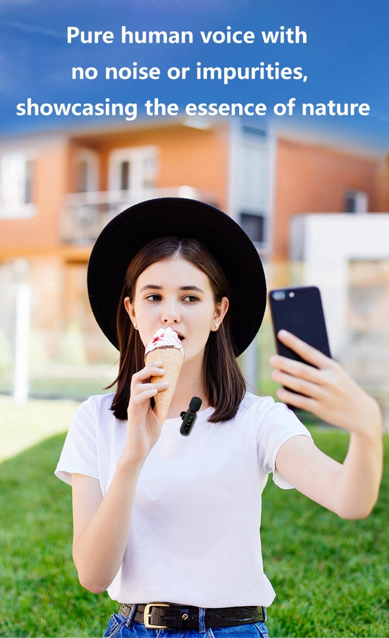 Wireless Lavalier Microphone | Rechargeable Clip-On Mic | iPhone & USB-C