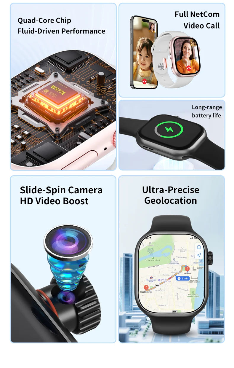 S10 Smartwatch Android 4G LTE | AMOLED 2.06" | Rotating Camera | SIM Card | GPS | WiFi | Men Women Kids | S10 Smartwatch Android 4G LTE | AMOLED 2.06" | Cámara Giratoria | Tarjeta SIM | GPS | WiFi | Hombre Mujer Niños