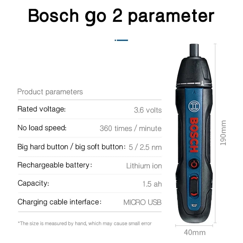 Bosch GO 2 | 3.6V Cordless Screwdriver | USB Charging