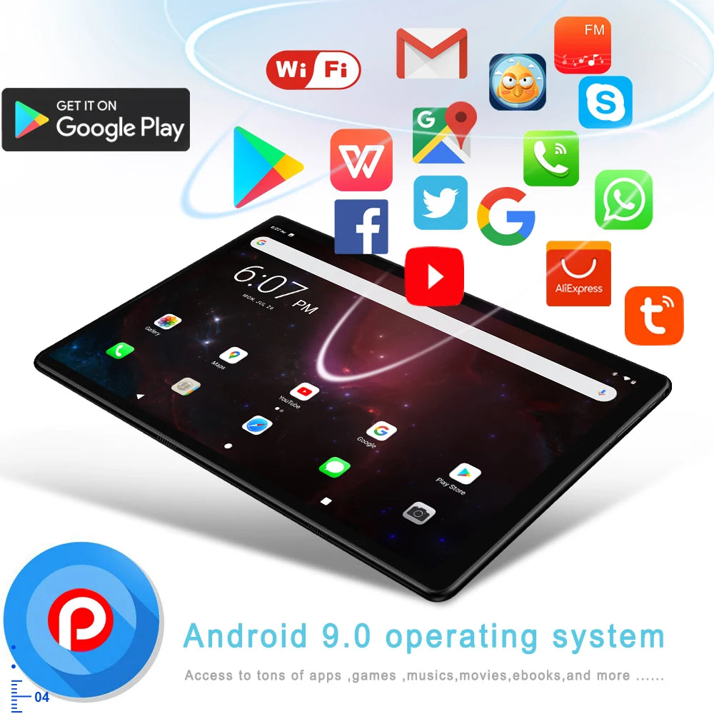 Tablet BDF S10 10.1" | Android 13 | 6GB RAM + 128GB | 4G LTE | Octa-Core | 5000mAh | IPS 1280x800