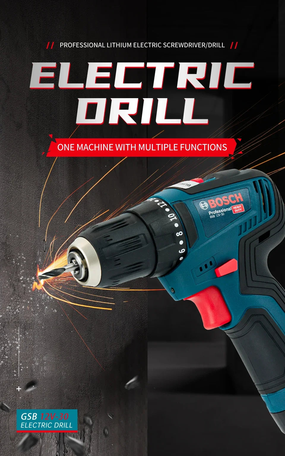 Bosch GSB 12V-30 | Cordless Drill Driver | EU/US Sets