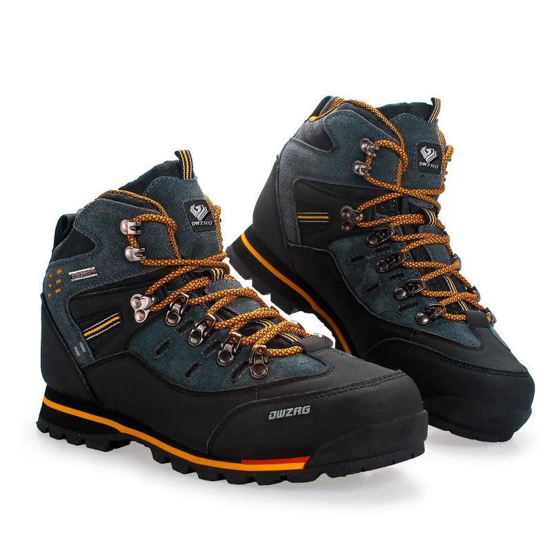 Laxsesu Men's Hiking Boots | Lace-Up & Rubber Sole | Outdoor Walking