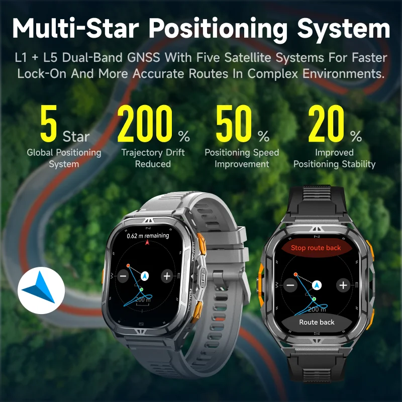 GPS Smartwatch 2026 Rugged | AMOLED 1.96" | NFC | 10m Waterproof | Bluetooth 5.3 | Men Outdoor | Smartwatch GPS 2026 Resistente | AMOLED 1.96" | NFC | Resistente al Agua 10m | Bluetooth 5.3 | Hombre Exterior
