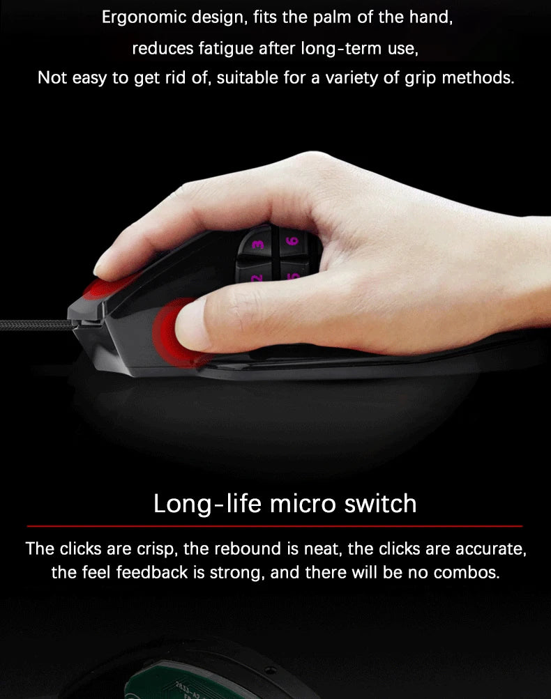 E-YOOSO X39 Wired Gaming Mouse | 12400 DPI | 17 Buttons RGB | Pixart PAW3327 | MMO