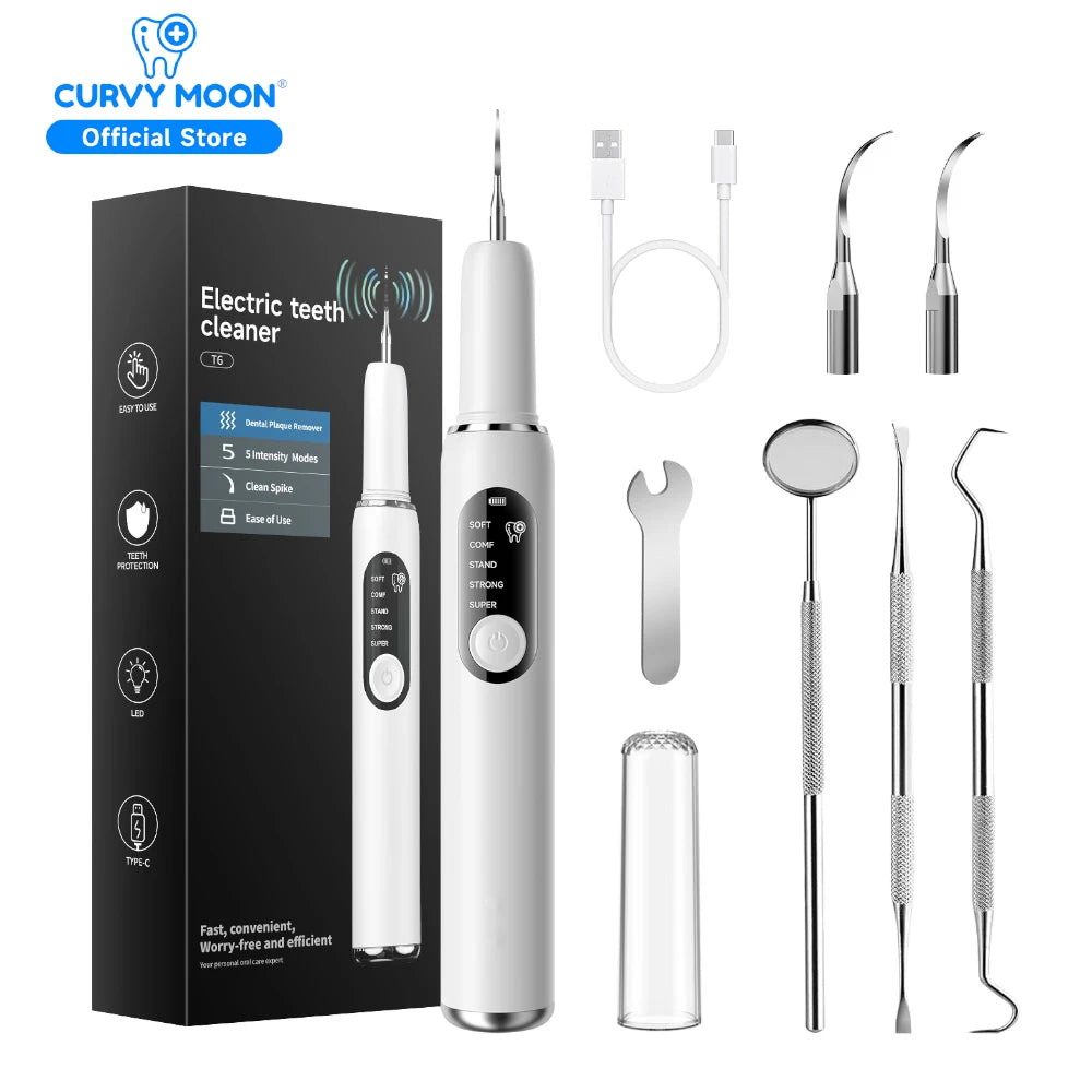 T6 Ultrasonic Dental Scaler | USB-C Oral Care Device / Escariador dental ultrasónico T6