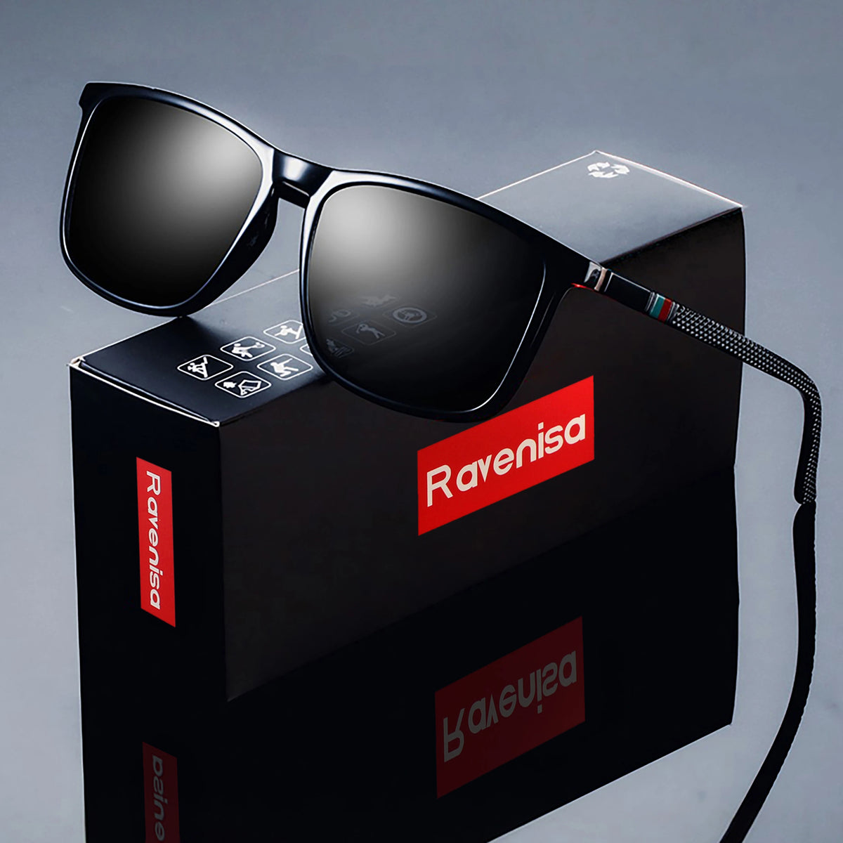 Ravenisa Gafas de Sol Cuadradas Polarizadas | Anti Reflejo | UV400 | Modelo R8801