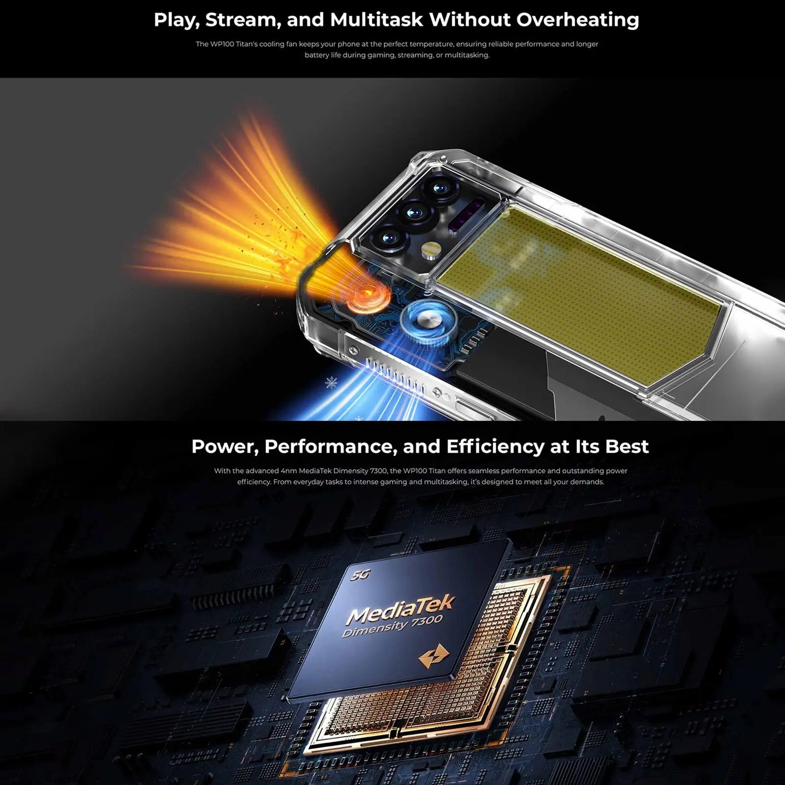 OUKITEL WP100 Titan | Rugged Smartphone 5G Proyector 200MP 33000mAh 66W | Android 15 NFC