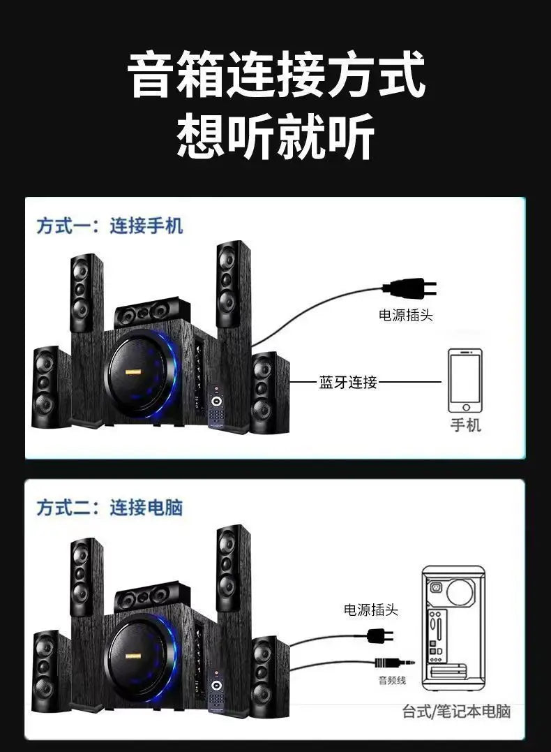 YTYIN N59 5.1 Home Theater System | 80W Subwoofer | Cine