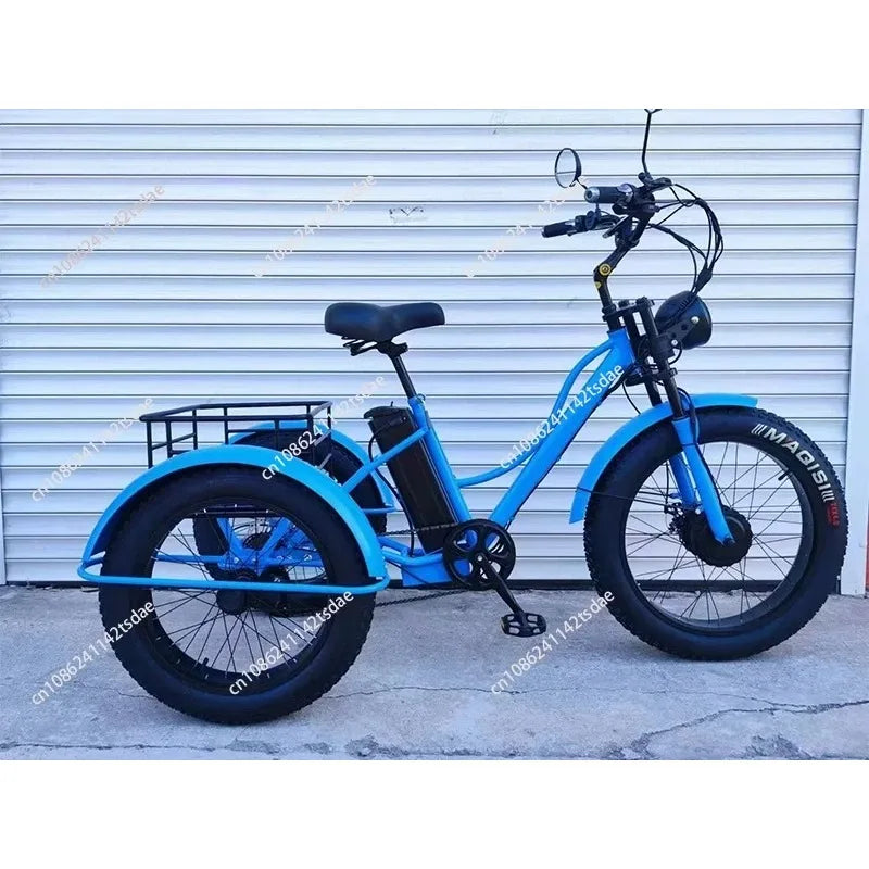Triciclo Eléctrico 750W | 3 Ruedas | 48V 15Ah Extraíble | 2 Asientos | Todo Terreno | Adultos y Mayores | E-Tricycle