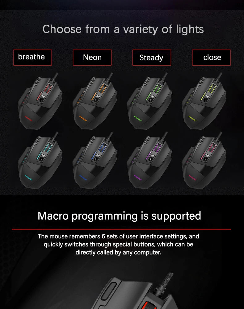 E-YOOSO X39 Wired Gaming Mouse | 12400 DPI | 17 Buttons RGB | Pixart PAW3327 | MMO