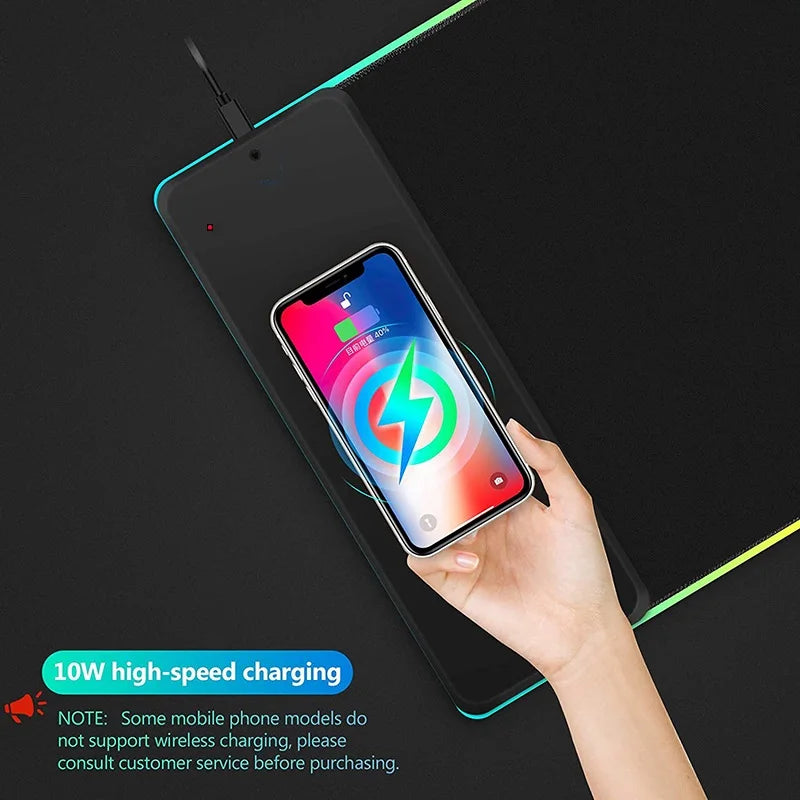 XXL RGB Gaming Mouse Pad | 10W Qi Wireless Charging