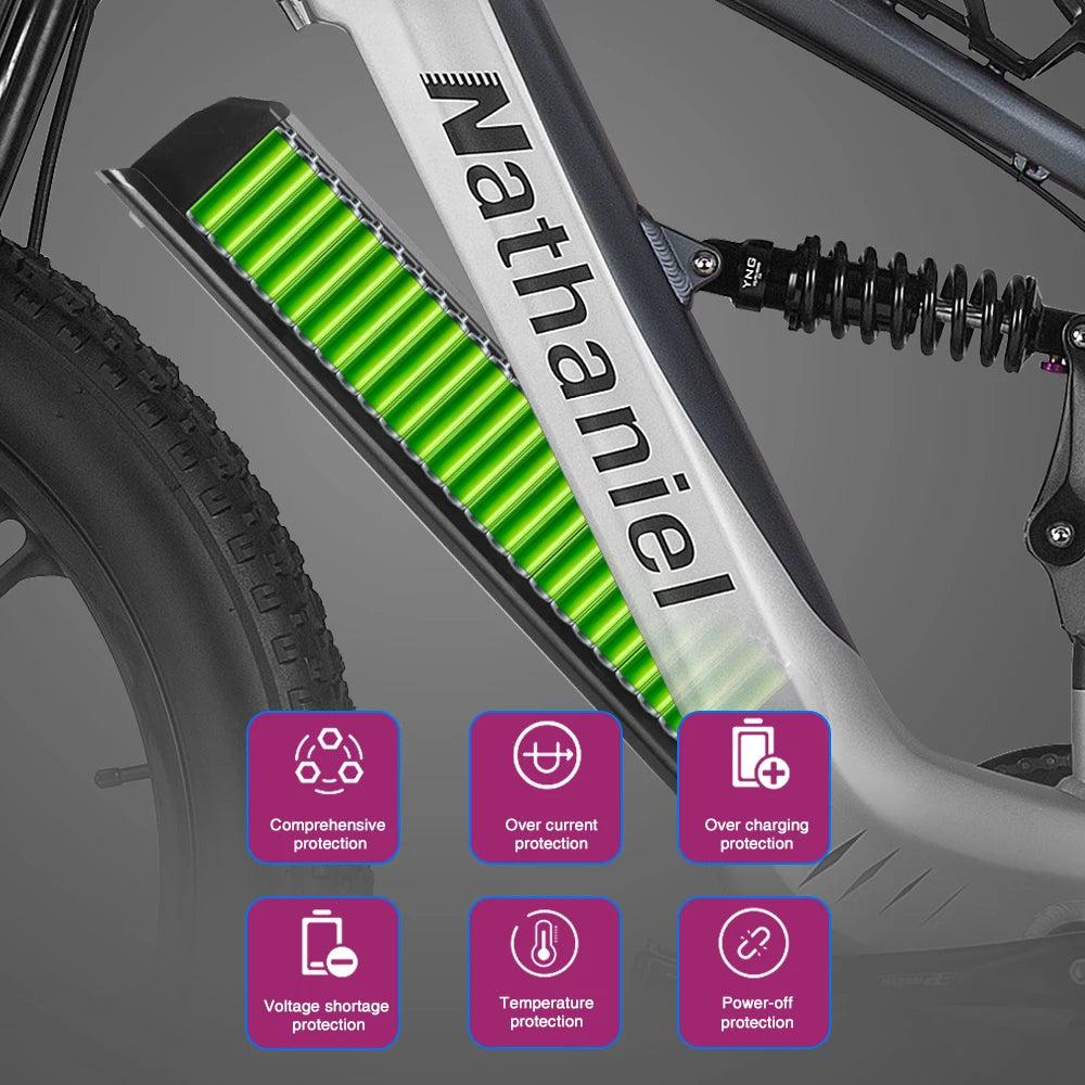 Nathaniel SYR09 Bicicleta Eléctrica 2000W | Doble Motor | Fat Tire 26x4.0 | 48V 20/40Ah | 55km/h | Todo Terreno | E-Bike
