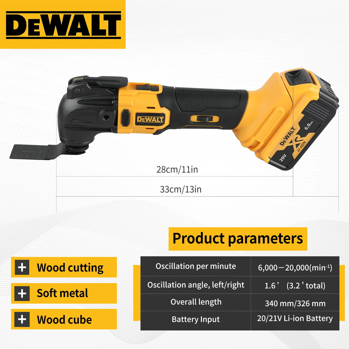 DEWALT-Compatible DCS375 | 20V Brushless Oscillating Multi-Tool