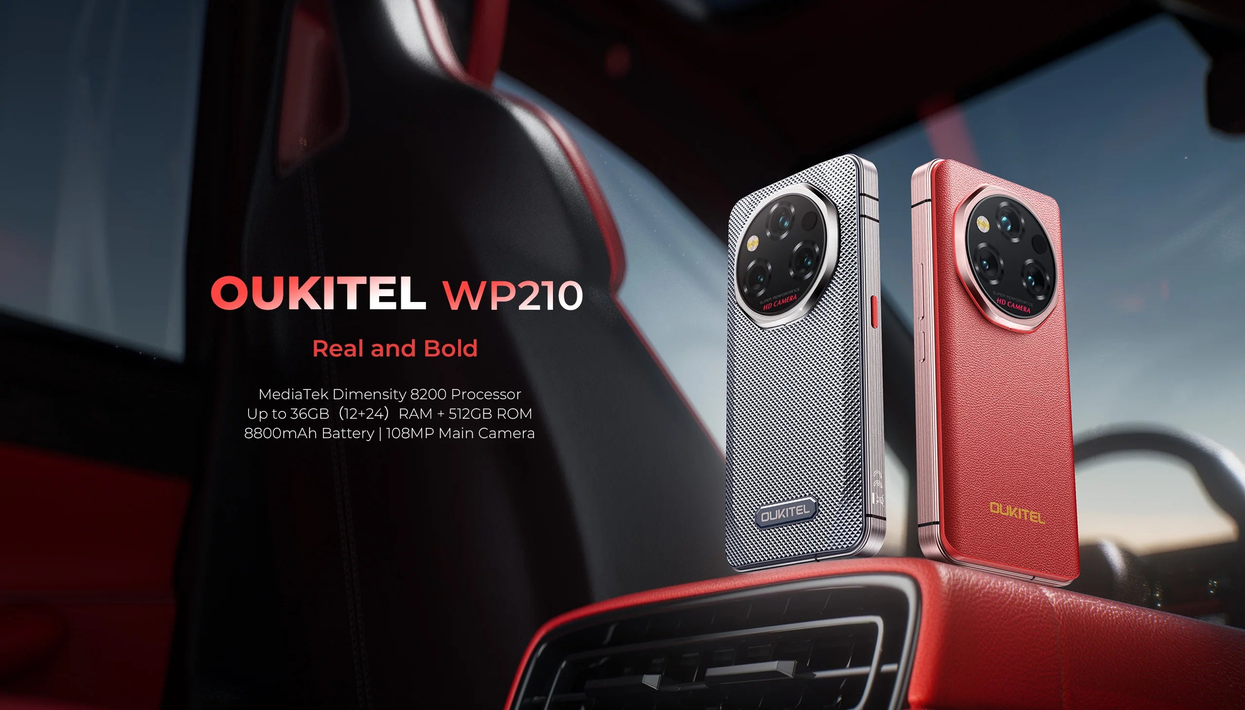 OUKITEL WP210 | Rugged Smartphone 5G 8800mAh 108MP 120Hz | Android 15 NFC 45W