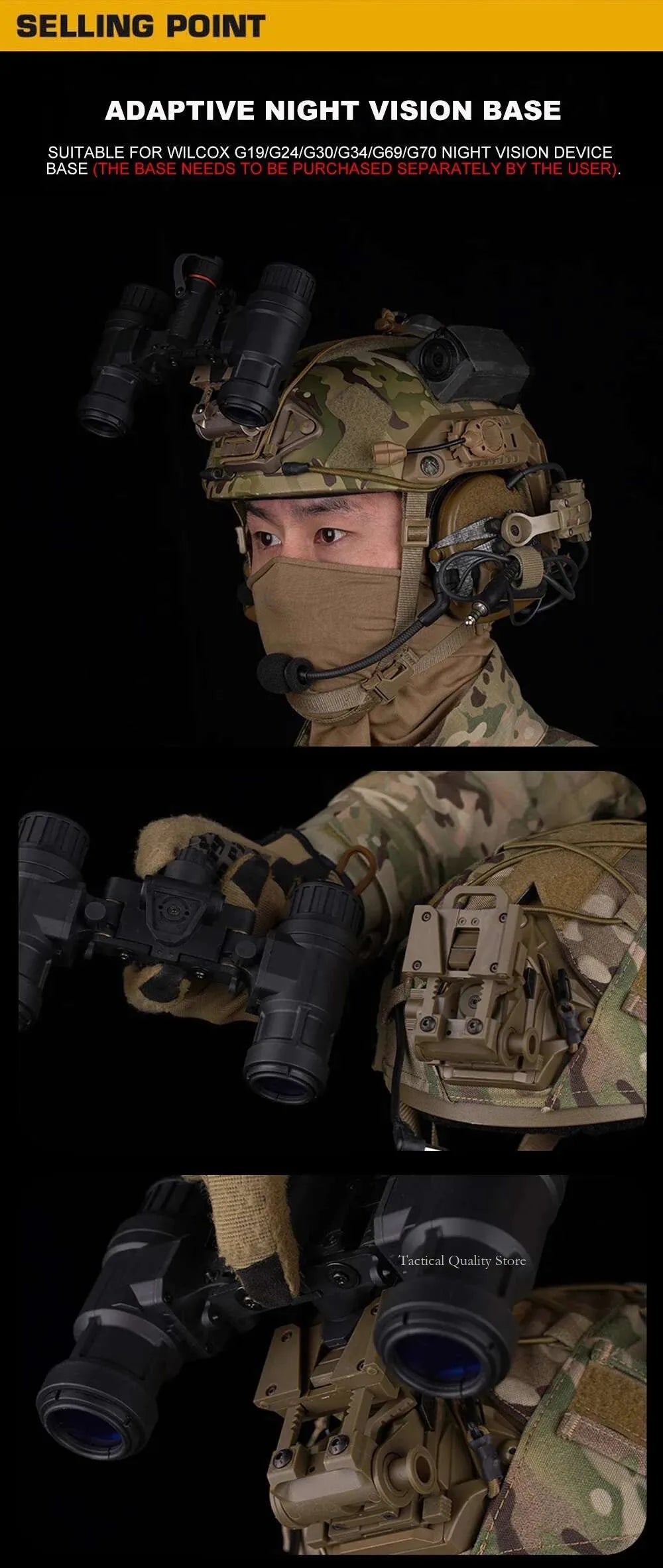 AN/PVS31 Binocular Night Vision Goggles Dummy Model | Airsoft Helmet Prop | Cosplay & Film | BK/TAN