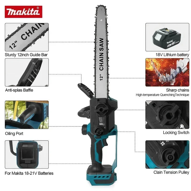 Makita 600W | 12in Brushless Cordless Chainsaw | No Battery